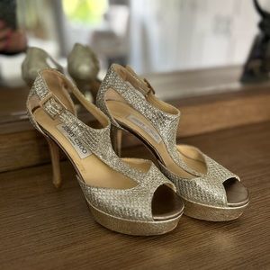 Jimmy Choo Metallic Platform Heels